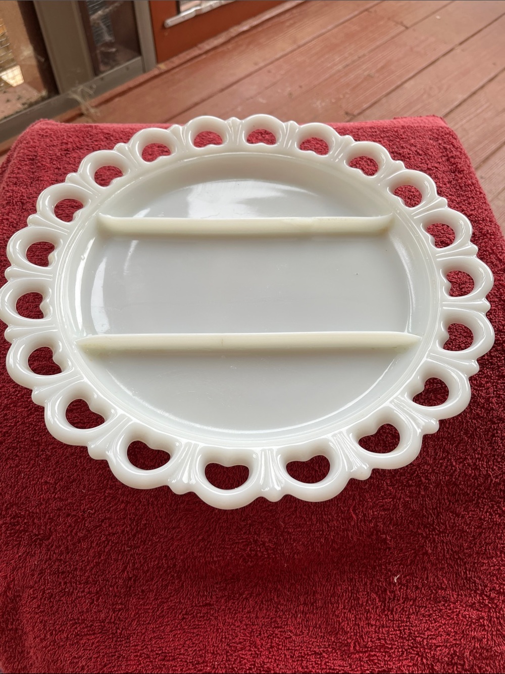 White Glass Two-Tier Serving Plate by